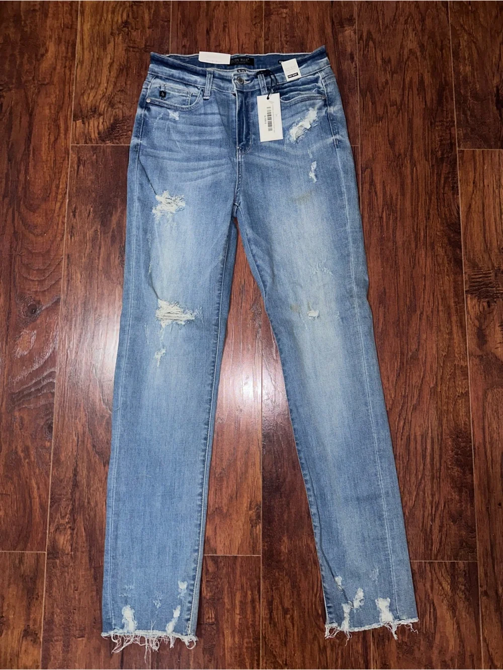 Judy Blue Light Blue Distressed Skinny Jeans